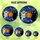 Halloween Art Lovers' Tiffany Stained Glass Ghost Jack-o'-lantern Monster Trio Blue Purple Orange Black Stained Glass Suncatcher - 6