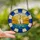 Nautical Enthusiasts' Tiffany Stained Glass White Sailboat Lifebuoy Coastal Sunset Mosaic Royal Blue Golden Orange Teal Stained Glass Suncatcher - 2