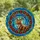 Nature Enthusiasts' Majestic Stained Glass Stag Multi-Pronged Antlers Poinsettia Border Teal Blue Mosaic Stained Glass Suncatcher - 6DL-uy8U_V