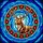 Nature Enthusiasts' Majestic Stained Glass Stag Multi-Pronged Antlers Poinsettia Border Teal Blue Mosaic Stained Glass Suncatcher - 7