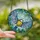 Nature Lovers' Edge-to-Edge Stained Glass Blue Tit, Golden Yellow, Cerulean & Violet Intricate Mosaic Art Stained Glass Suncatcher - QI-Qn2O45g