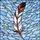 Art Lovers' Detailed Tiffany Feather Milky White Red-Brown Tip Swirling Blue Amber Mosaic Stained Glass Suncatcher - 7