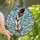 Art Lovers' Detailed Tiffany Feather Milky White Red-Brown Tip Swirling Blue Amber Mosaic Stained Glass Suncatcher - jdM48Kikbq