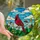 Nature Lovers' Vibrant Red Cardinal Stained Glass Mosaic Tiffany Style Blue Sky Green Foliage Stained Glass Suncatcher - oP9ZTl1Jtr