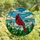 Nature Lovers' Vibrant Red Cardinal Stained Glass Mosaic Tiffany Style Blue Sky Green Foliage Stained Glass Suncatcher - x8Yo3JxmKd