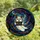 Halloween Enthusiasts' Whimsical Stained Glass Ghost BOO Ruby Horns Jewel Tone Night Sky Mosaic Stained Glass Suncatcher - 4