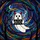 Halloween Enthusiasts' Whimsical Stained Glass Ghost BOO Ruby Horns Jewel Tone Night Sky Mosaic Stained Glass Suncatcher - 7