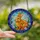 Whimsical Art Lovers' Jewel Tone Stained Glass Golden Rabbit Floral Blue Sky Mosaic Stained Glass Suncatcher - 2