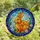 Whimsical Art Lovers' Jewel Tone Stained Glass Golden Rabbit Floral Blue Sky Mosaic Stained Glass Suncatcher - 4