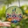 Women's Whimsical Pink Castle Stained Glass Art Glowing Pumpkin Jewel Tones Stained Glass Suncatcher - 2
