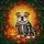 Halloween Pet Lovers' Edge-to-Edge Stained Glass Bulldog Skeleton Pumpkin Mosaic Stained Glass Suncatcher - 7