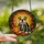 Halloween Pet Lovers' Edge-to-Edge Stained Glass Bulldog Skeleton Pumpkin Mosaic Stained Glass Suncatcher - 2