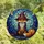 Fantasy Art Lovers' Detailed Stained Glass Fox Witch, Deep Purple Hat, Vibrant Orange & Blue Mosaic Stained Glass Suncatcher - 4