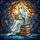 Book Lovers' Ethereal Ghost Reading Stained Glass Amber Moon Deep Blue Forest Mosaic Stained Glass Suncatcher - 7