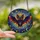 Gothic Whimsy Enthusiasts Tiffany Stained Glass Bat Mosaic Glowing Purple Orange Night Sky Stained Glass Suncatcher - 2