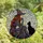 Fantasy Art Fans' Tiffany Stained Glass Pensive Witch & Black Cat Jewel Tone Mosaic Stained Glass Suncatcher - poyOYzgJeA