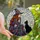 Fantasy Art Fans' Tiffany Stained Glass Pensive Witch & Black Cat Jewel Tone Mosaic Stained Glass Suncatcher - v3gz7rz_Ne
