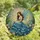 Fantasy Art Lovers' Tiffany Stained Glass Fairy Iridescent Blue Gown Floral Mosaic Ethereal Glow Stained Glass Suncatcher - 4