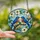 Nature Lovers' Vibrant Tiffany Stained Glass Eastern Bluebirds Dogwood Bloom Mosaic with Royal Blue & Orange Jewel Tones Stained Glass Suncatcher - 2