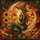 Mystical Art Enthusiasts' Jewel Tone Stained Glass Sorceress Moon Autumnal Floral Mosaic Stained Glass Suncatcher - 7
