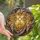 Celestial Art Enthusiasts' Radiant Stained Glass Angelic Cross Golden Amber Blue-Violet Tiffany Style Intricate Mosaic Stained Glass Suncatcher - 1