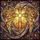 Celestial Art Enthusiasts' Radiant Stained Glass Angelic Cross Golden Amber Blue-Violet Tiffany Style Intricate Mosaic Stained Glass Suncatcher - 7
