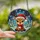 Holiday Enthusiasts' Whimsical Chibi Reindeer Stained Glass Mosaic Festive Red & Brown Jewel Tones Stained Glass Suncatcher - 2