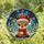 Holiday Enthusiasts' Whimsical Chibi Reindeer Stained Glass Mosaic Festive Red & Brown Jewel Tones Stained Glass Suncatcher - 4