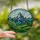 Nature Lovers' Vibrant Tiffany Stained Glass Mountain Landscape Mosaic, Deep Blue, Orange & Green Jewel Tones Stained Glass Suncatcher - 2