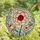 Women's Vibrant Tiffany Stained Glass Fuchsia Pink Crimson Multi-Petal Flower Mosaic Stained Glass Suncatcher - 4