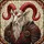 Gothic Art Admirers' Majestic Stained Glass Anthropomorphic Goat Red Horns Amber White Black Mosaic Stained Glass Suncatcher - 7