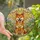 Shiba Inu Lovers' Joyful Stained Glass Shiba Dog Smiling Mosaic with Orange Amber Swirling Jewel Tones Stained Glass Suncatcher - 1