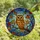 Art & Nature Lovers' Majestic Tiffany Style Owl Golden Amber Teal Intricate Mosaic Stained Glass Suncatcher - a3JWGXHOqP