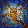 Art & Nature Lovers' Majestic Tiffany Style Owl Golden Amber Teal Intricate Mosaic Stained Glass Suncatcher - 7