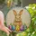Easter Celebration & Nature Lovers Tiffany Stained Glass Fluffy Brown Rabbit Radiant Jewel Tone Easter Eggs Mosaic Stained Glass Suncatcher - MkUz00eorN