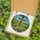 Devotional Art Admirers' Tiffany Stained Glass Cross, Jewel Tone Easter Egg Landscape Stained Glass Suncatcher - z9-CxHUf7P