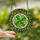 Nature & Art Lovers' Intricate Emerald Green Four-Leaf Clover Stained Glass Tiffany Bronze Cabochon Art Stained Glass Suncatcher - 3