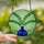 Art Lovers' Tiffany Style Emerald Green Cobalt Blue Botanical Stained Glass Mosaic Stained Glass Suncatcher - 2