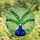 Art Lovers' Tiffany Style Emerald Green Cobalt Blue Botanical Stained Glass Mosaic Stained Glass Suncatcher - 4