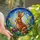 Nature & Art Lovers' Brown-Orange Bunny, Tiffany Stained Glass Easter Eggs, Daisies & Cloud Mosaic Stained Glass Suncatcher - 1