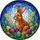 Nature & Art Lovers' Brown-Orange Bunny, Tiffany Stained Glass Easter Eggs, Daisies & Cloud Mosaic Stained Glass Suncatcher - 7