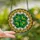 Nature Lovers' Tiffany Style Stained Glass Four-Leaf Clover Heart-Leaf Emerald Gold Mosaic Stained Glass Suncatcher - 0GrRVAzirS