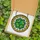 Nature Lovers' Tiffany Style Stained Glass Four-Leaf Clover Heart-Leaf Emerald Gold Mosaic Stained Glass Suncatcher - WceCSCDQrb