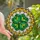 Nature Lovers' Tiffany Style Stained Glass Four-Leaf Clover Heart-Leaf Emerald Gold Mosaic Stained Glass Suncatcher - dAlMjW6UEe
