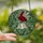 Nature Lovers' Vibrant Stained Glass Ladybug White Bell Flower Emerald Green Leaves Tiffany Style Mosaic Pattern Stained Glass Suncatcher - 2