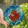 Aquatic Art Lovers' Intricate Tiffany Style Betta Fish Orange Red Fins Blue Green Aquatic Mosaic Stained Glass Suncatcher - 1