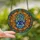 Bohemian Art Lovers' Tiffany Style Stained Glass Hamsa Hand Evil Eye Jewel Tone Organic Mosaic Circular Design Stained Glass Suncatcher - 2