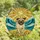 Pug Lovers' Vibrant Stained Glass Fawn Pug Sunburst Ocean Beach Mosaic Stained Glass Suncatcher - 4