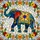 Art Collectors' Majestic Stained Glass Elephant & Vibrant Floral Garland in Teal, Gold, Red Stained Glass Suncatcher - 7