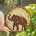 Elephant Lovers' Majestic Stained Glass Elephant Mosaic Art, Jewel Tone Floral Geometric Patterns, Glowing Tiffany Style Stained Glass Suncatcher - 1